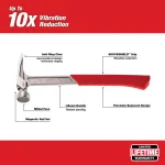 Milwaukee 22 oz. Milled Face Framing Hammer with Shockshield Grip and Hammer Loop thumbnail 2