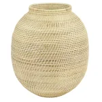 LITTON LANE Large Handwoven Natural Bamboo and Rattan Decorative Vase, 17 in. x 14 in. thumbnail 1