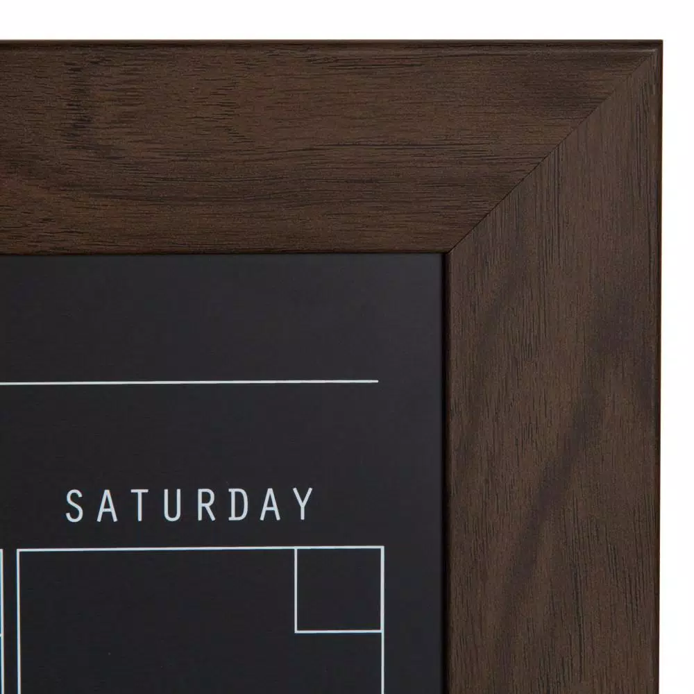 DesignOvation Beatrice Chalkboard Monthly Magnetic Calendar Memo Board, Framed Wall Organizer