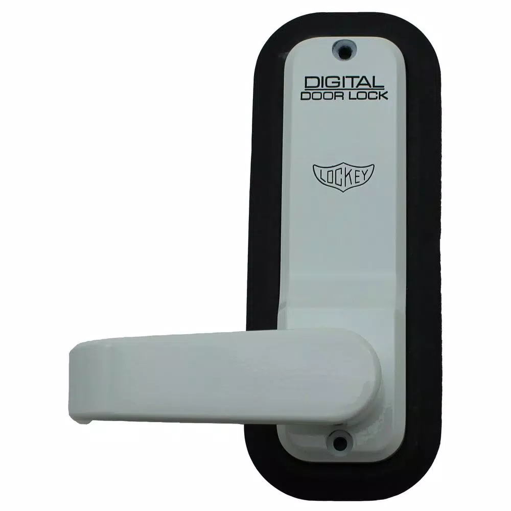 Unbranded LockeyUSA 2835 White Mechanical Digital Keyless Passage Door Lever Lock