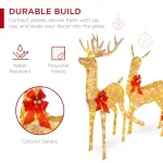 Best Choice Products 60 in. LED Metal Reindeer Family Christmas Yard Decoration, 3-Piece Set with Warm White Lights thumbnail 6