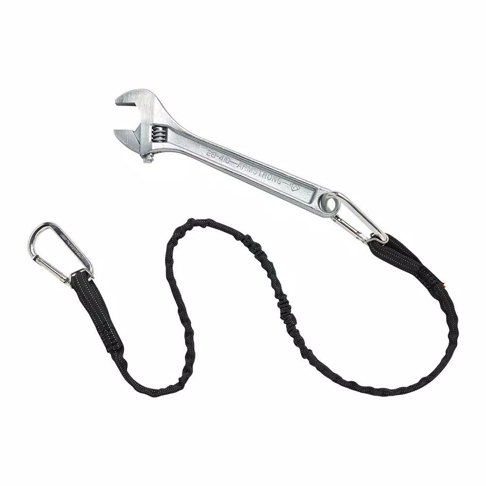 Ergodyne 3110 Squids Dual Carabiner Tool Lanyard, Black, 10 lb. Capacity