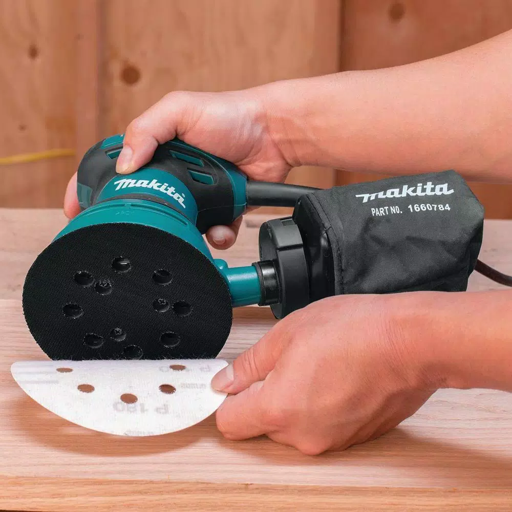 Makita 5 in. Corded Random Orbital Sander with Dust Bag and Hard Case, 3 Amp