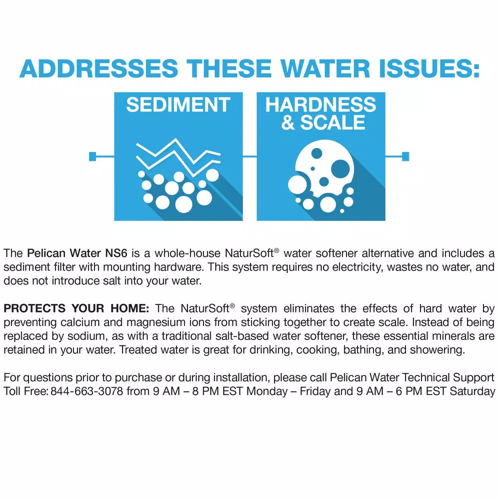 Pelican Water NS6 Pelican NaturSoft 15 GPM Whole House Salt-Free Water Softener Alternative System