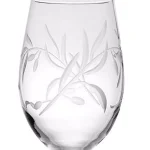 Rolf Glass Olive Branch 18 oz. All Purpose Wine Glass Set of 4 - Diamond-Wheel Engraved thumbnail 2