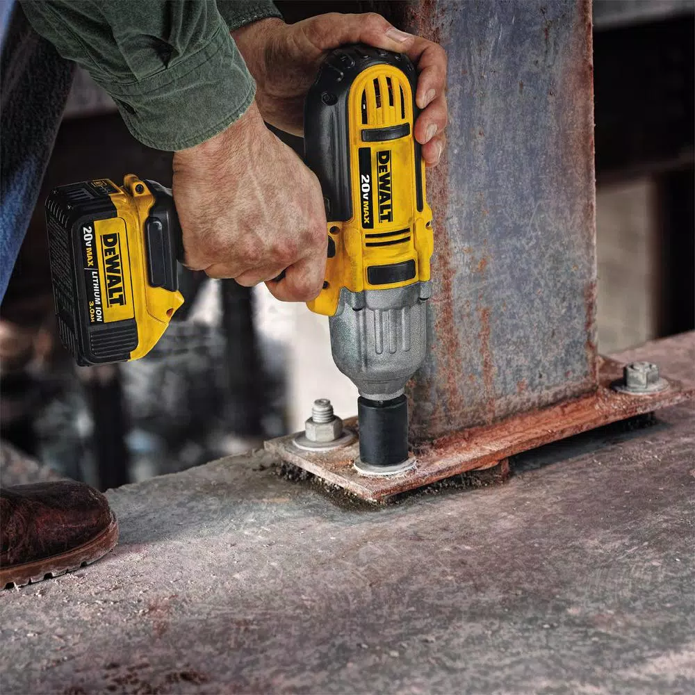 DEWALT 20V MAX Cordless 1/2 in. High Torque Impact Wrench Kit with (3) Batteries and Charger