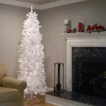 National Tree Company 7 ft. Kingswood White Fir Pencil Artificial Christmas Tree with 300 Clear Lights thumbnail 2