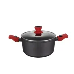 AMERCOOK 8.7 in. 3L Nonstick Aluminum Casserole Pan with Glass Lid and Detachable Handles thumbnail 1
