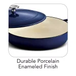 Tramontina Gourmet 4 Qt. Enameled Cast Iron Braising Pan with Lid thumbnail 3