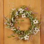 Unbranded 22 in. Purple and White Spring Floral Wreath with Lavender, Verbena, and Clematis thumbnail 4