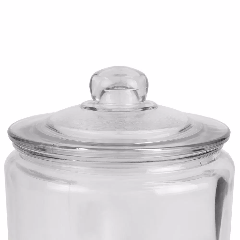 Unbranded Renaissance Collection Large Clear Glass Canister with Easy Grab Knob