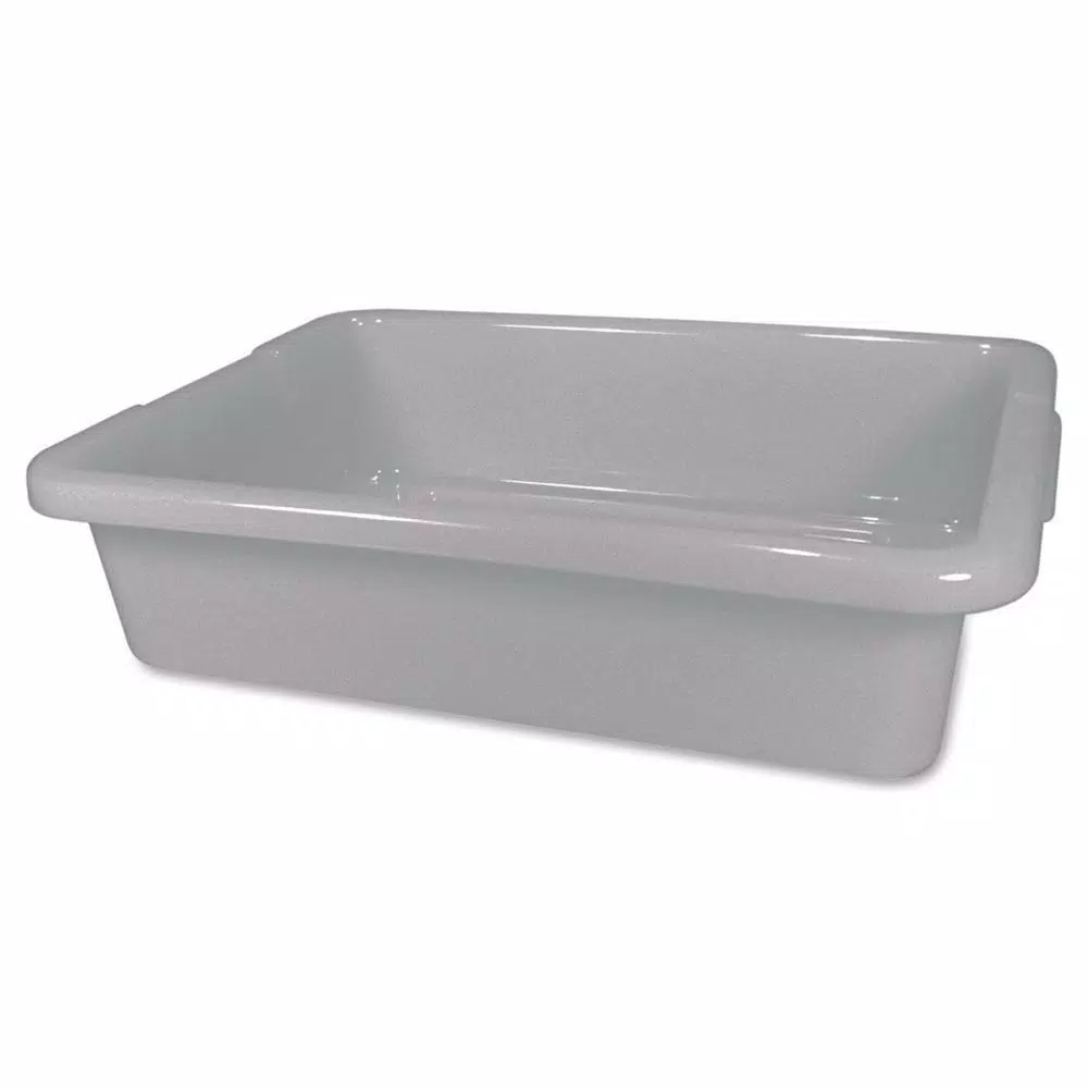 Rubbermaid Commercial Products 16 Qt. Heavy-Duty Plastic Bus/Utility Box, Gray
