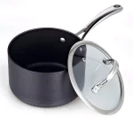 Cooks Standard 3 Qt. Hard-Anodized Aluminum Nonstick Saucepan with Glass Lid, Black thumbnail 4