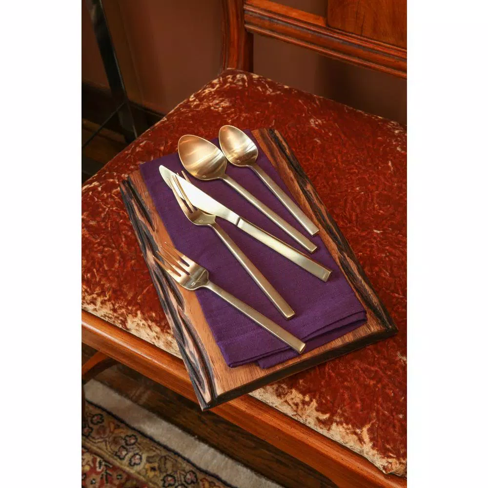 Fortessa Arezzo 5-Piece Brushed Gold 18/10 Stainless Steel Place Setting