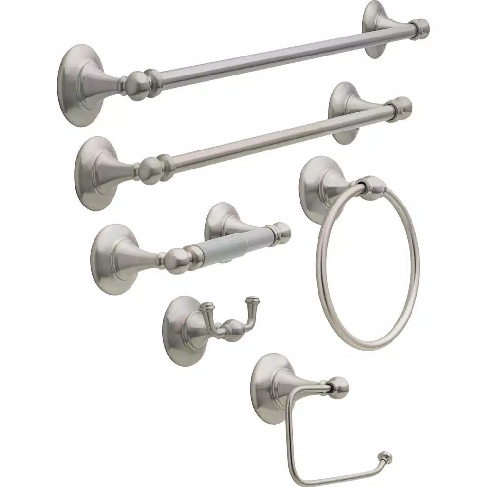 Delta Greenwich II Single Post Toilet Paper Holder in SpotShield Brushed Nickel