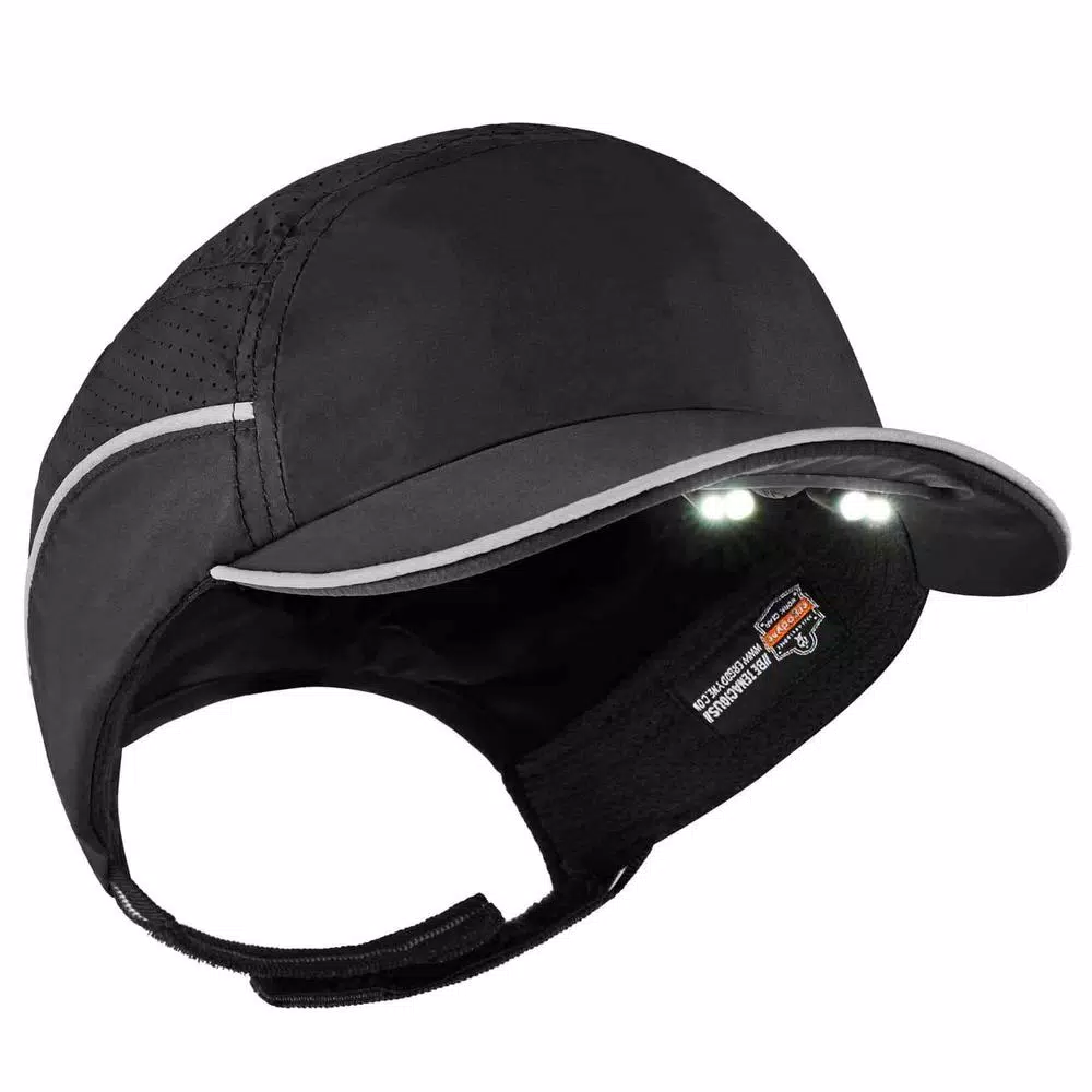 Skullerz 8965 Lightweight Vented Bump Cap with 23 Lumen Dual-Action LED Lighting