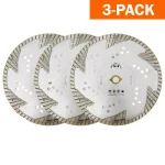 GRIP TIGHT TOOLS 9 in. Premium Deep Turbo Cut Diamond Blade for Granite, Marble, Concrete & Masonry (3-Pack) thumbnail 1