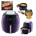 GoWISE USA 5.8 Qt. Plum Electric Air Fryer with 8-in-1 Functionality and Recipe Book thumbnail 4