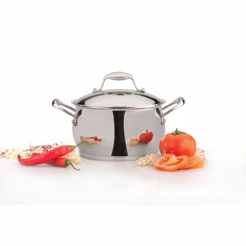 BergHOFF Essentials Zeno 10.6 Qt. Stainless Steel Stock Pot with Glass Lid