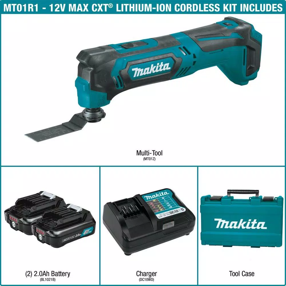 Makita 12V MAX CXT Cordless Oscillating Multi-Tool Kit (MT01R1)