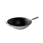 Nordic Ware 14 in. Aluminum Nonstick Restaurant Wok with Removable Silicone Grip, Silver thumbnail 1