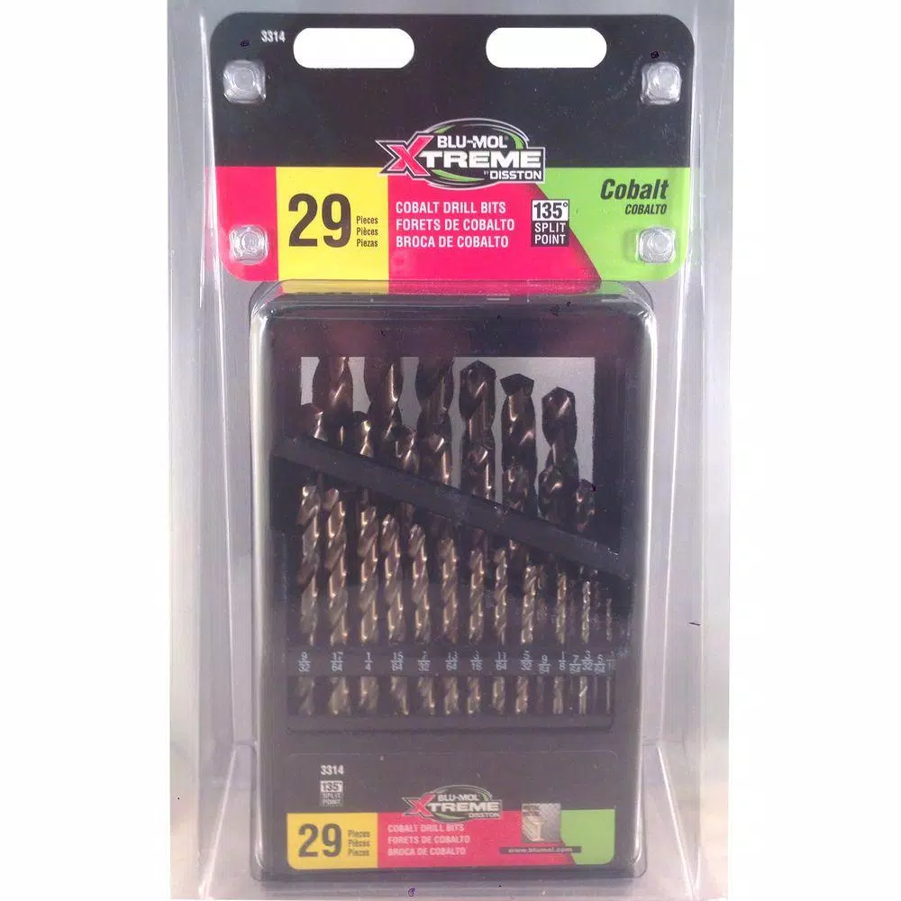 BLU-MOL Xtreme Cobalt M35 29-Piece Twist Drill Bit Set with Metal Index Case