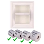 Unbranded Newton Recessed Toilet Paper Holder, 3-Roll Melbourne Frame, Solid Pine, White thumbnail 3
