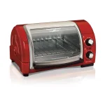 Hamilton Beach Easy Reach 1200W 4-Slice Toaster Oven with Roll-Top Door, Red thumbnail 1