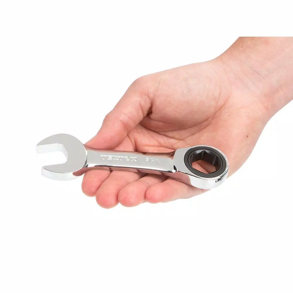 TEKTON 3/4 in. Stubby Ratcheting Combination Wrench, 6-Point Box End
