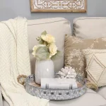 Stratton Home Decor Woven Metal and Wood Decorative Tray, Gray thumbnail 2