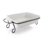 Gibson Elite 15.5 in. Rectangle Stoneware Bakeware Set with Metal Rack, 2-Piece thumbnail 2
