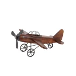 LITTON LANE Vintage Reflections 16" Rustic Wood and Iron Model Airplane Sculpture thumbnail 2