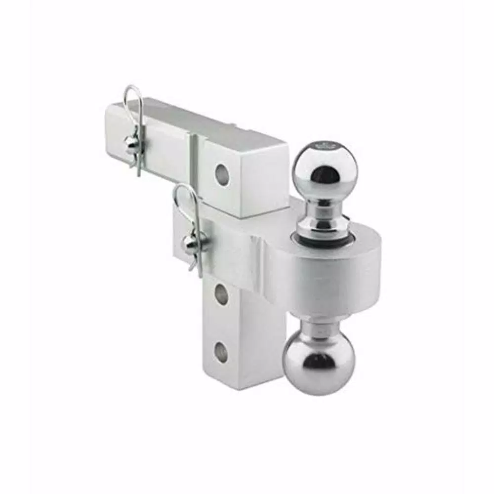 XtremepowerUS Stark 6 in. Adjustable Aluminum Trailer Drop Hitch with Dual Ball Mount