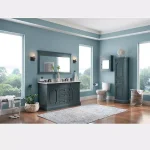 Home Decorators Collection Cailla 60 in. W x 32 in. H Rectangular Framed Bathroom Vanity Mirror - Distressed Blue Fog thumbnail 8