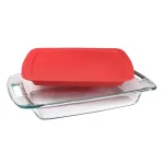 Pyrex Easy Grab 3-qt Rectangular Glass Baker with Red BPA-Free Lid thumbnail 1