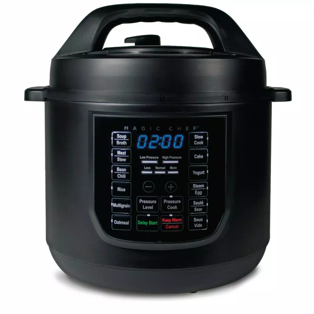 Magic Chef 9-in-1 6 Qt. Matte Black Electric Multi-Cooker with Stainless Steel Interior