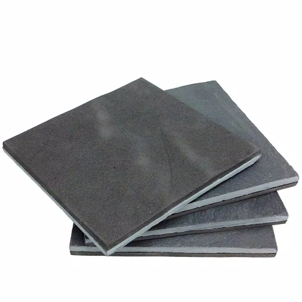 Creative Home Natural Dark Gray Slate Coaster Set of 4 - 4 in. x 4 in. Rustic Stone Coasters