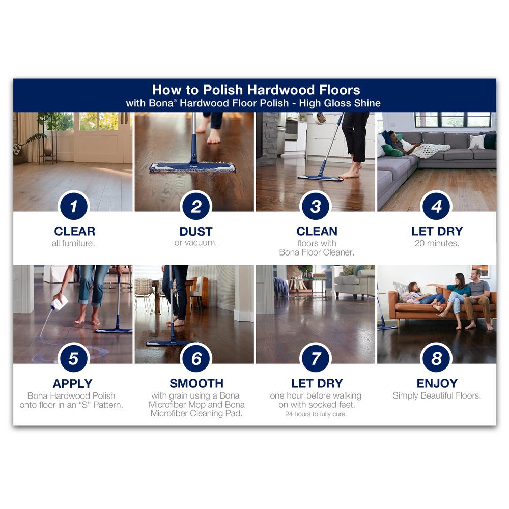 Bona 32 oz. High-Gloss Hardwood Floor Polish, Acrylic Urethane Blend