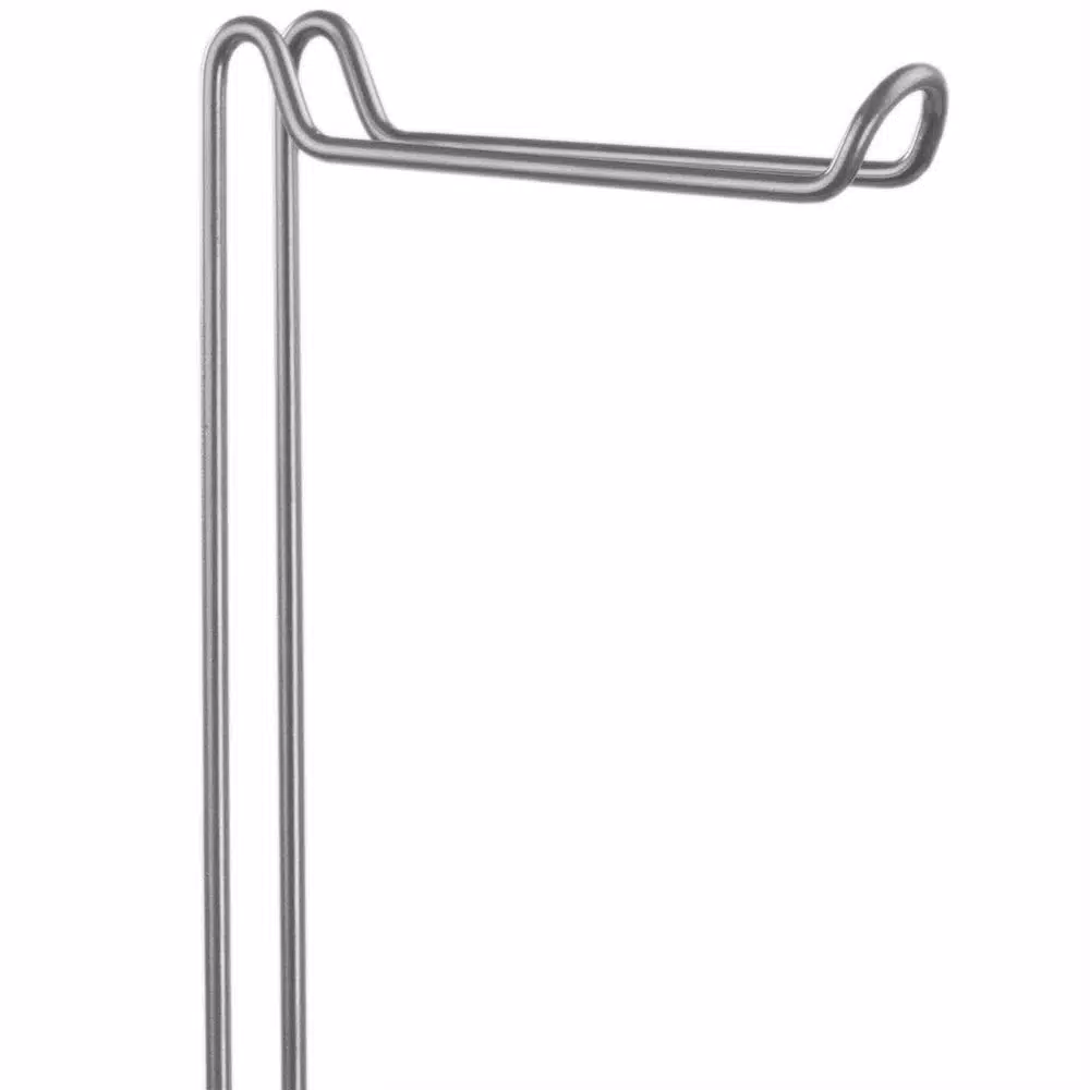 Home Basics Seville Freestanding Toilet Paper Holder with Storage Base in Satin Nickel