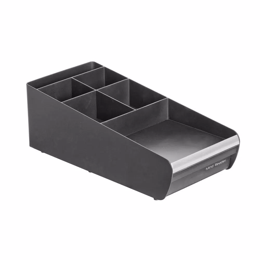 Mind Reader Vesta Coffee 18-Capacity K-Cup Storage Drawer & 7-Compartment Condiment Organizer, Black