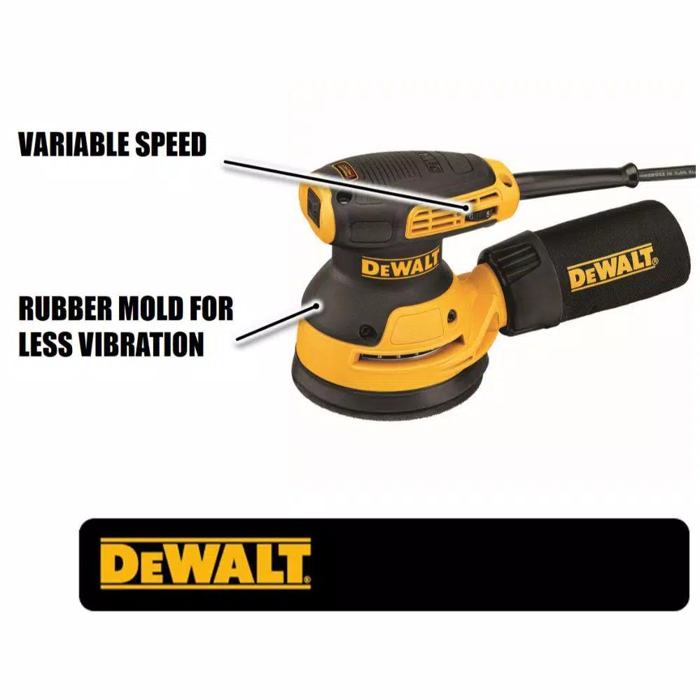 DEWALT DWE6423K 5 in. Variable Speed Random Orbital Sander, 3 Amp, Corded
