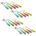 Gibson Home Pastel Extravaganza 20-Piece Stainless Steel Flatware Set with Hanging Rack, Service for 4 thumbnail 4