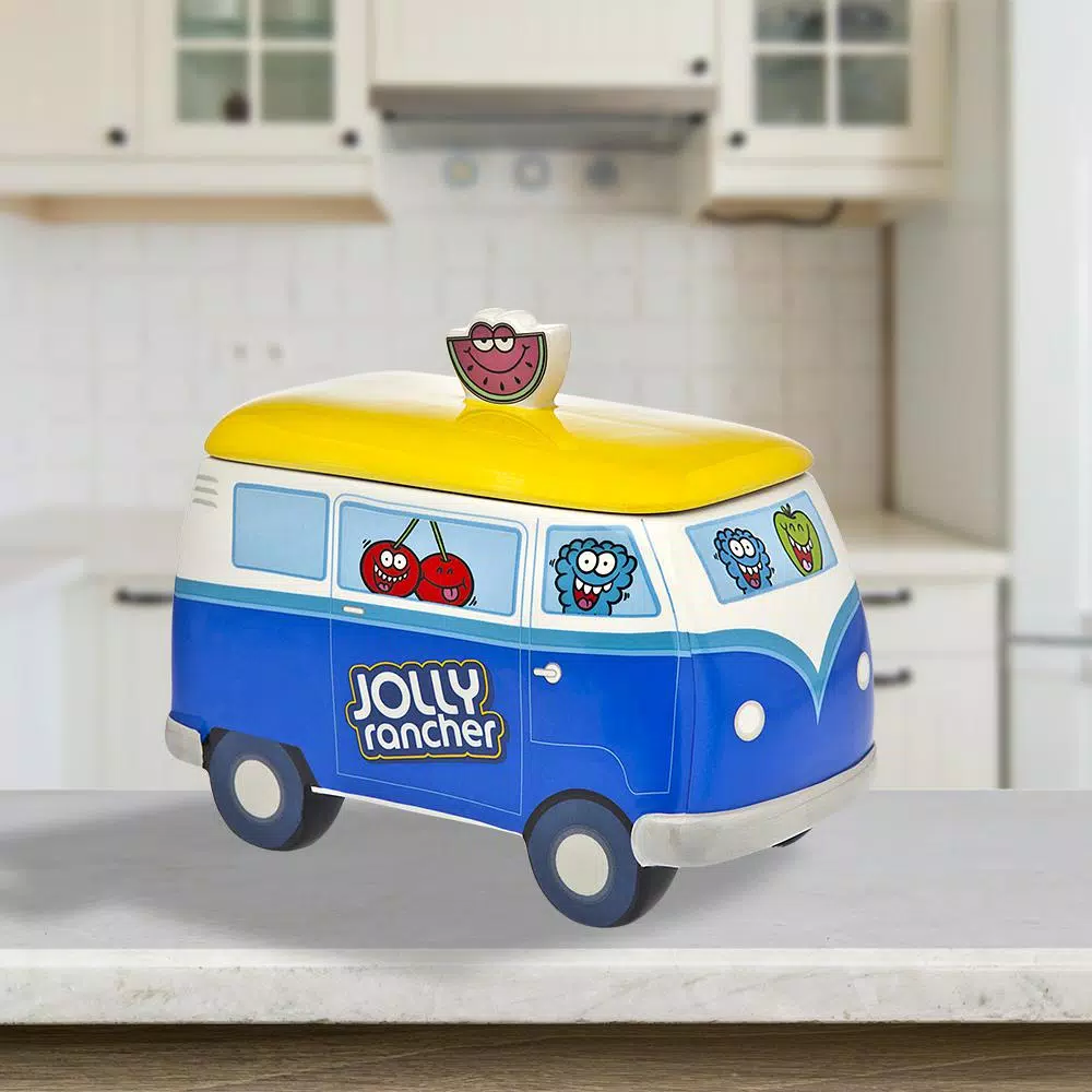 Godinger Jolly Ranchers Candy Bus Porcelain Kitchen Canister