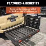 CURT Aluminum Hitch Cargo Carrier with Folding Ramp, 500 lb. Capacity, 2 in. Receiver thumbnail 4