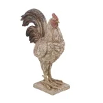 LITTON LANE Textured Beige Rooster Polystone Sculpture - Farmhouse Style Statuary thumbnail 4