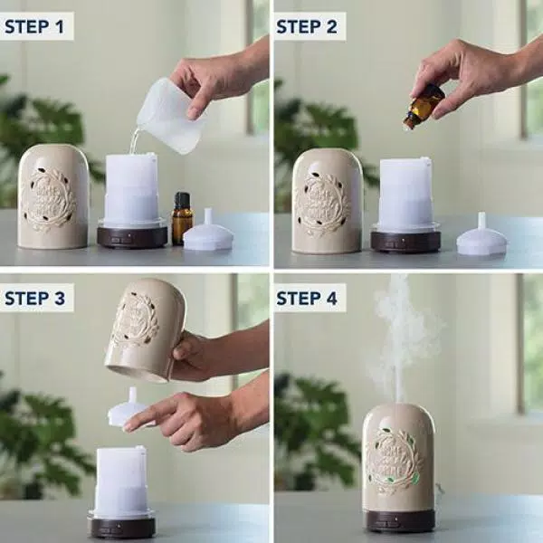 Airome Airom Home Sweet Home Ultrasonic Essential Oil Diffuser - 9.3 in Ceramic Farmhouse Decor