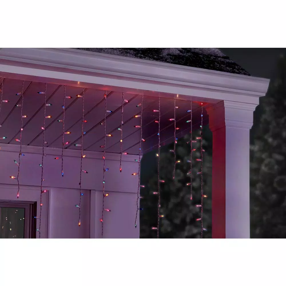 Home Accents Holiday 300-Light Heavy Duty Incandescent Multi-Color Mini Icicle Lights, Set of 6