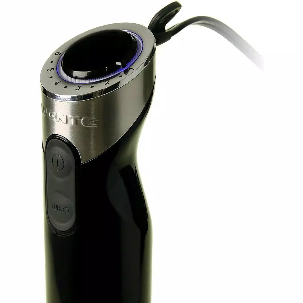 Ovente HS690 500W 6-Speed Immersion Blender, Black Stainless Steel Handheld Mixer