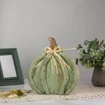 Northlight 11.75 in. Blue Distressed Wood Pumpkin Table Top Decoration thumbnail 2