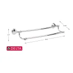 Delta Cassidy 24 in. Double Towel Bar in Polished Chrome thumbnail 5